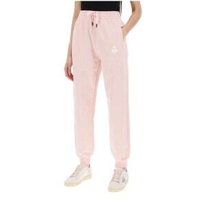 Isabel Marant Etoile Sweatpants Malona Joggers Pearl Rose Ecru Pink Logo Size 34